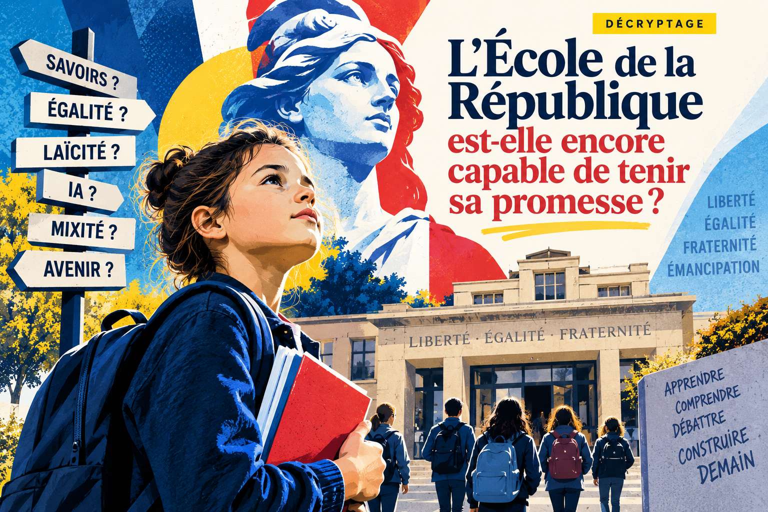 École de la République, égalité, laïcité, intelligence artificielle et émancipation